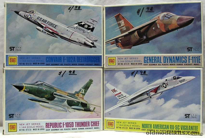 Otaki 1/144 F-102 Delta Dagger / F-111E / F-105D Thunderchief Thud / RA-5C Vigilante plastic model kit